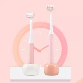 Пластиковая зубная щетка Безопасная Удобная трехсторонняя малышка красный