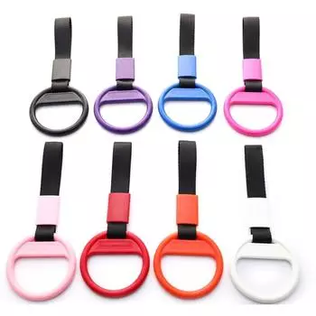 Пластиковое круглое автомобильное ручное кольцо, предупреждающее круглое предупреждающее кольцо на задний бампер для автомобиля, поезда метро, автобуса purple-black strap