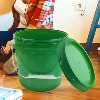 Пластиковое ведро для краски пустая банка портативный легкий практичный для улучшения дома, многофункциональный, 10L Black