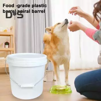 Пластиковое ведро объемом 10 л с крышкой и металлической ручкой, прочное, большой емкости, портативное, многоразовое, многоцелевое, контейнер для хранения продуктов и воды 10L белый