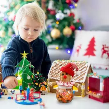 Пластиковые банки для конфет в виде пряников, симпатичные рождественские конфеты в коробке, многоразовые праздничные красный