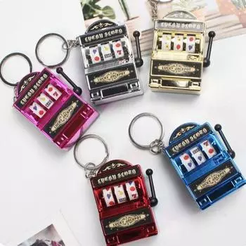 Пластиковые брелки для ключей в виде игрового автомата Мини-брелок в виде игрового автомата с фруктами Подарочный кулон розы красного