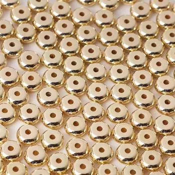 Пластиковые бусины ABS с гальваническим покрытием CCB для самостоятельного изготовления ювелирных изделий - разделительные бусины для браслетов и ожерелий 4x6mm, pack of 200