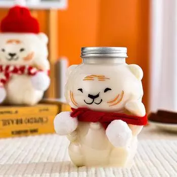 Пластиковые бутылки для напитков в форме сока, тигра, прозрачная мультяшная чашка для воды и молока