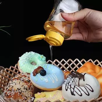 Пластиковые бутылки для отжима меда, диспенсеры для приправ и кетчупа, откидная крышка, многоразовые банки для сиропа, герметичные контейнеры, сжимаемые бутылки 1PCS