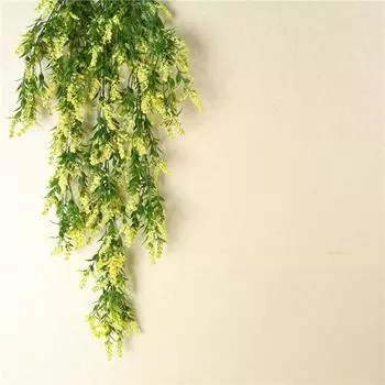 Пластиковые цветы, настенные подвесные цветы, лаванда, ротанг, корзина для растений, искусственный цветок, украшение для гостиной 80*25CM фиолетовый