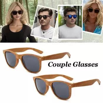 Пластиковые деревянные бамбуковые солнцезащитные очки для мужчин и женщин, классические модные винтажные солнцезащитные очки для вождения, черные, для рыбалки, неполяризованные очки