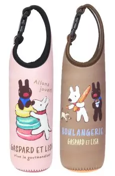 Пластиковые держатели для бутылок Лиза и Гаспар, набор из 2 шт. Nakajima Corporation (Крышка бутылки) [Макарон/Багет]