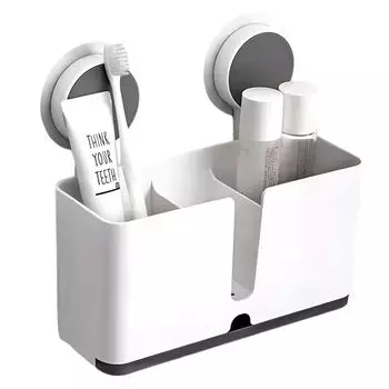 Пластиковые держатели для зубных щеток для ванной комнаты (Пакет из 1) | Настенный держатель для зубных щеток | Держатели для зубных щеток | Полка для ванной комнаты на стену
