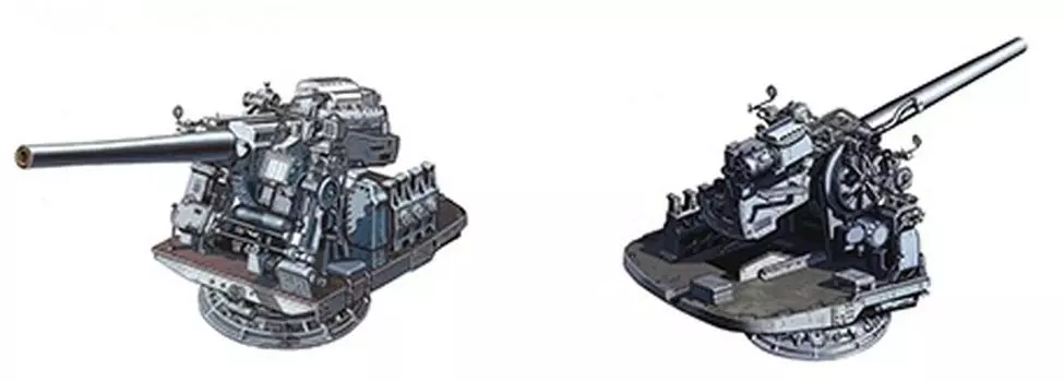 Пластиковые детали для модели Fine Mold Nano Dread Series Navy 38 калибра, одноствольная артиллерийская установка WA33 1/700 США. 5-дюймовый открытый