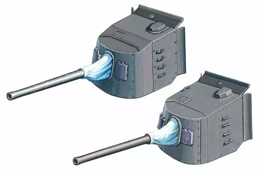 Пластиковые детали для модели Fine Mold Nano Dread Series, японский ВМС, 50 калибра, 14 см, WA44, 1/700