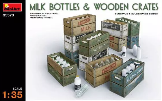 Пластиковые детали для модели Miniart Milk Bottle Wooden Crate MA35573 1/35 и