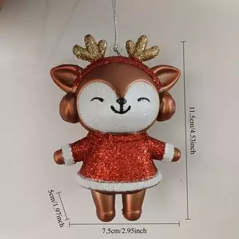 Пластиковые елочные игрушки Матовые разноцветные праздничные украшения для Рождества, Хэллоуина, Дня благодарения, Олень, Украшения для елки, Fox