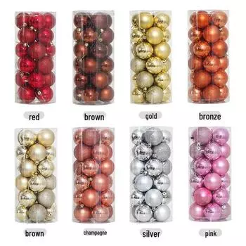 Пластиковые елочные шары диаметром 4 см с гальваническим покрытием, упаковка 24 шт. — праздничные подвесные украшения ярких цветов