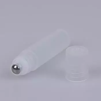 Пластиковые флаконы для духов на 5 мл, пустой контейнер с роликовым шариком из нержавеющей стали белый