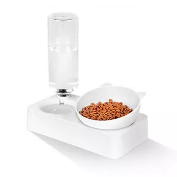 Пластиковые гравитационные миски для воды и еды для кошек. Приподнятые миски для кошек. Поднятая миска для еды для маленьких собак. Наклонные двойные миски для кошек. Кормушка для домашних животных.