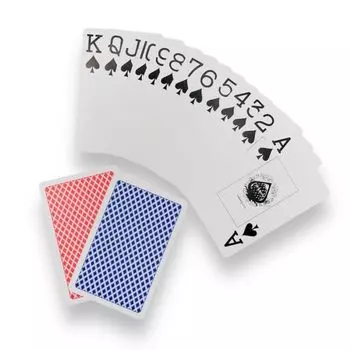 Пластиковые игральные карты размера «Бридж» с индексом красного и синего цветов, в комплект входят разрезные карты W&Berry PFver. красный