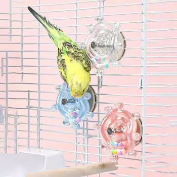 Пластиковые игрушки для птиц, звучащие в виде шара, попугай, колесо обозрения, игрушка для попугаев, волнистый попугайчик розовый