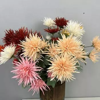 Пластиковые искусственные хризантемы в форме клешни краба, поддельные ветви хризантем, украшение для балкона дома вино красного