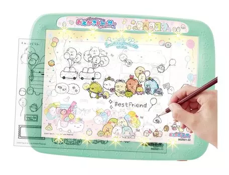 Пластиковые изумрудно-зеленые карточки с буквами и рисунками AGATSUMA Sumikko Gurashi Tapioka Park!