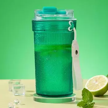 Пластиковые кофейные чашки для мальчиков и девочек, высококачественная прозрачная портативная веревка большой емкости, устойчивые к высоким температурам и водонепроницаемые чашки. 400ml оранжевый