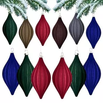 Пластиковые конусные украшения из бархата с флокированием — елочные украшения для витрин магазинов 6