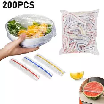 Пластиковые крышки для мисок, крышки для пищевых продуктов, цветные многоразовые эластичные крышки для мисок, кухонная столовая посуда, крышки для консервирования, свежие 100PC