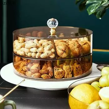 Пластиковые лотки для фруктов Многосеточные лотки для хранения орехов и сухофруктов с крышками Коробки для сахара Бытовые контейнеры для закусок и конфет Украшения