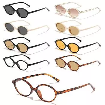 Пластиковые маленькие круглые солнцезащитные очки с защитой UV400, овальные солнцезащитные очки, новые очки для мужчин и женщин 3
