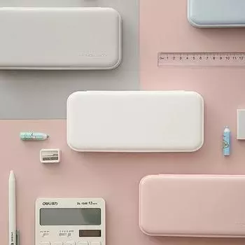 Пластиковые матовые пеналы Mujis Стиль Kawaii Канцелярские принадлежности Школьный прозрачный пенал Симпатичный пенал Trousse Ecole Papeterie розовый