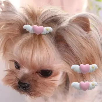 Пластиковые/металлические банты для собак, заколки для волос, мини-заколки для ухода за собаками, зажимы в виде утиного клюва для собак и кошек розовый