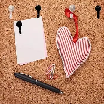 Пластиковые металлические крючки для вязания крючком, черные, белые, пробковые, декоративные, для кнопок, крючки для кнопок, для доски