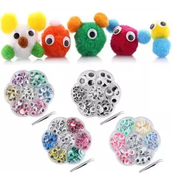 Пластиковые мини-самоклеящиеся глаза Googly Eyes для поделок своими руками, наклейка с глазами для милых реалистичных кукол C