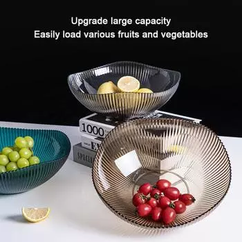 Пластиковые миски для хранения фруктов конфетного цвета, поднос для хранения на кухне, миска для хранения закусок, хлеба и овощей, настольный контейнер для еды зелёный