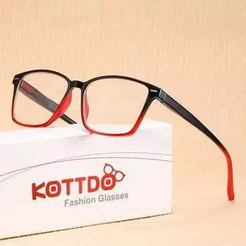 Пластиковые очки для чтения с защитой от синего света, прозрачная квадратная оправа для мужчин и женщин, очки для чтения при пресбиопии и гиперметропии +1,0 +1,5 +1.0 красный