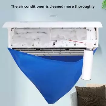 Пластиковые пакеты для чистки кондиционера Mini Split, набор мешков для стирки кондиционера, устойчивый к протечкам, простой в использовании, универсальный комплект чехлов для чистки кондиционера Split синий