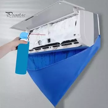 Пластиковые пакеты для чистки кондиционера Mini Split, набор мешков для стирки кондиционера, устойчивый к протечкам, простой в использовании, универсальный комплект чехлов для чистки кондиционера Split синий