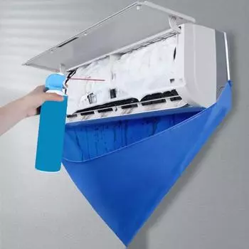 Пластиковые пакеты для чистки кондиционера Mini Split, набор мешков для стирки кондиционера, устойчивый к протечкам, простой в использовании, универсальный комплект чехлов для чистки кондиционера Split синий