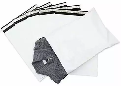 Пластиковые пакеты для доставки Workup Пакеты для доставки A3 60 микронная белая лента упаковочный пакет для отправки [100 шт.] Без запаха 340x450+50 мм антистатические