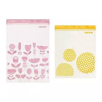 Пластиковые пакеты IKEA ISTAD разных цветов 30 штук 2016 НОВИНКА (розовый и желтый) жёлтый