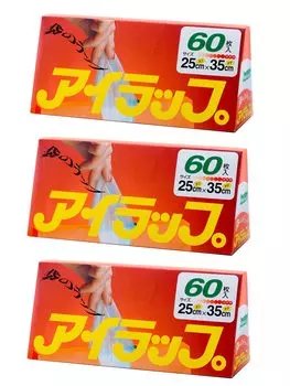 Пластиковые пакеты Iwatani Materials Eye Wrap для домашнего использования, 60 шт. x 3 комплекта, 25 x 35 см, пластиковые пакеты для приготовления пищи, которые можно использовать в микроволновых печах и горячих