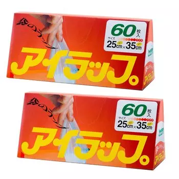 Пластиковые пакеты Iwatani Materials Eye Wrap для домашнего использования, 60 штук x 2 комплекта, 25 x 35 см, пластиковые пакеты для приготовления пищи, которые можно использовать в микроволновых печах и горячих