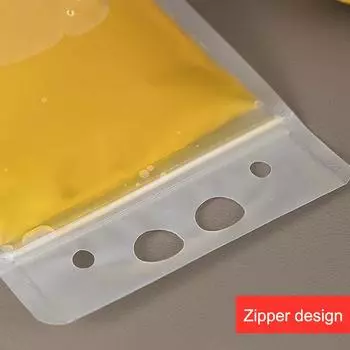 Пластиковые пакеты с застежкой-молнией для напитков, переносные полупрозрачные матовые многоразовые устойчивые пакеты с нижней вставкой