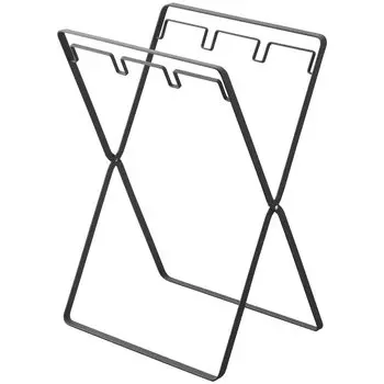 Пластиковые пакеты Yamazaki Jitsugyo 5715, 3 ряда, 45 л, стойка для мусорных мешков, черная, ширина 38 см, глубина 29 см, высота 54 см, стойка для пластиковых пакетов для мусорных баков 5715 и прибл.. (Когда чёрный