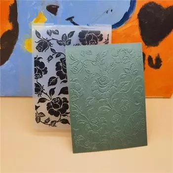 Пластиковые папки с тиснением роз для DIY Скрапбукинг, бумага для рукоделия/изготовления открыток, принадлежности для украшения 1pcs белый