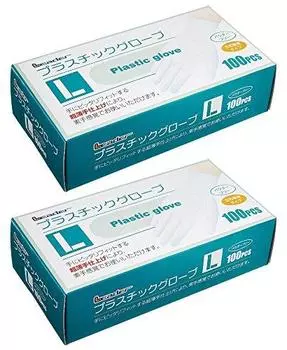Пластиковые перчатки Nissin Medical Equipment Leader размер L 200 штук x 2 коробки (100 набор)