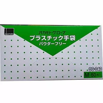 Пластиковые перчатки Okamoto без пудры M [OKAMOTO] OG-040 белый