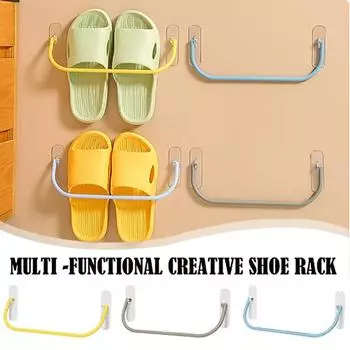 Пластиковые полки для хранения обуви, настенные тапочки без перфорации, полка для слива, органайзер для кроссовок, аксессуары для спальни и ванной комнаты