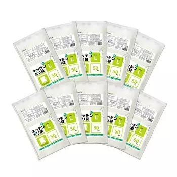 Пластиковые полупрозрачные пакеты Oldi Kitchen для хранения продуктов Plus Plus, 50 шт. x 10 шт., L, набор, пакеты, холодильник, морозильник, PKN-L-50