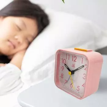 Пластиковые портативные будильники, компактные не тикающие маленькие настольные аналоговые часы, бытовые принадлежности чёрный